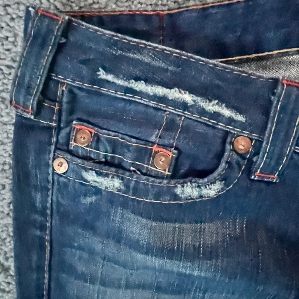TRUE RELIGION Original BOBBY Thick Stitch MADE In USA Y2K Jeans in Size 31 - EUC